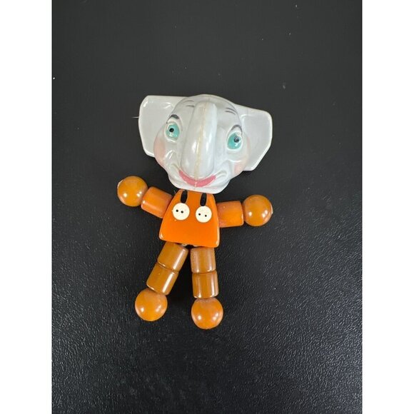 1930's TYKIE Toy Eppy ELEPHANT Head Bakelite Body Articulated BABY Rattle - Picture 1 of 6
